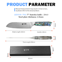 Couteau de Chef Santoku de Style japonais professionnel petite lame en acier damas couteau à viande de boucher tranchant pour une utilisation en cuisine