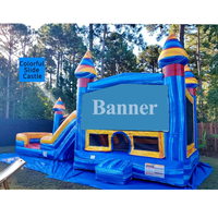 Château gonflable commercial pour enfants avec toboggan, structure gonflable géante personnalisée pour parc d'attractions en plein air