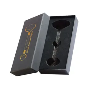 Apparecchiatura di bellezza personalizzato contenitore di regalo vuoto Cartoncino Nero Gold Foil stampa a Caldo Logo confezione regalo con inserto in schiuma