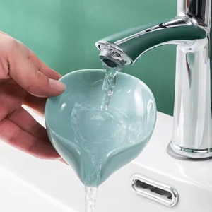 Support à savon moderne en plastique en forme de feuille avec ventouse verticale, boîte de rangement pour savon de douche et de lessive, idéal pour les essentiels de salle de bain - Product Image 2