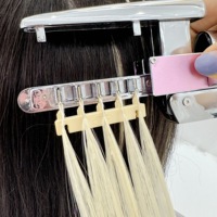 Kit de pose d'extensions capillaires professionnel en coton 6D avec pince connectrice et outil de retrait pour pointes de plumes