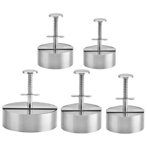 <span class=keywords><strong>Presse</strong></span> à <span class=keywords><strong>hamburger</strong></span> manuelle, moule à galettes en acier inoxydable 304 avec emballage de boulettes et fabricant de boules de riz pour le bricolage - Product Image 1