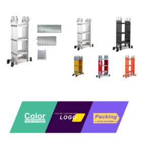 18Ft. Échelle multi-positions en aluminium MPXA de conception moderne <span class=keywords><strong>330</strong></span> Lbs. Capacité de charge Pliage EN131 Certifié Type <span class=keywords><strong>IA</strong></span> Duty Rating - Product Image 6