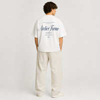 Nouvel Arrivage T-shirt Basique Ample pour Homme avec Impression de Lettres, Coupe Boxy, Idéal pour l'Été