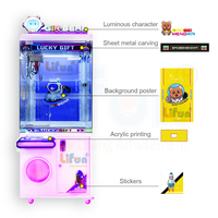 Machine à griffes d'arcade commerciale personnalisée Lifun pour jouets en peluche pour enfants, avec fonction de capture de poupées et de cadeaux, et accepteur de pièces et de billets