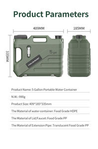 Contenitore per Acqua da Campeggio Portatile in Plastica da 19 Litri con Rubinetto per Campeggio ed Escursionismo all'Aperto - Product Image 6