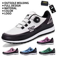 Chaussures de golf unisexes imperméables en cuir véritable à laçage rapide pour la marche, le golf, les sports de plein air, l'hiver et l'été