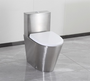 Tùy Chỉnh Công Cộng Phòng Tắm Nhà Vệ Sinh Thép Không Gỉ Một Mảnh Tầng Thường Vụ Commode Nhà Vệ Sinh Với Xe Tăng - Product Image 3