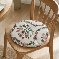 Coussins de siège ronds d'extérieur 100% lin, coussins de canapé, coussin de chaise, coussin de sol imprimé floral personnalisé, fabricant