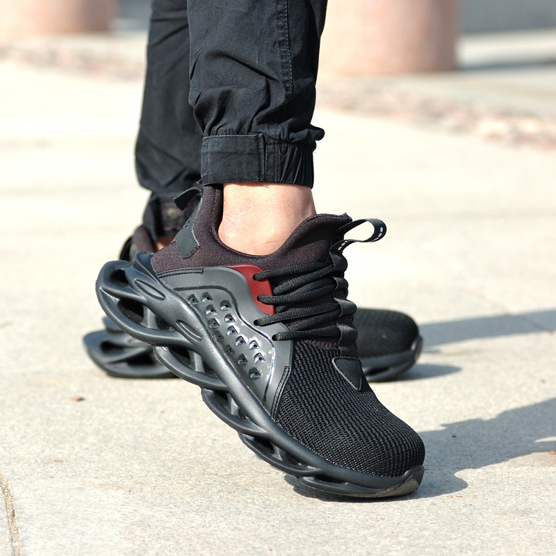 Лидер продаж, промышленные дышащие мужские рабочие ботинки, повседневные тренировочные кроссовки со стальным носком, легкая защитная обувь