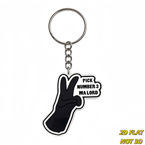 Porte-clés en acrylique Ma Lord, motif geste de main noir audacieux avec bulle de parole, <span class=keywords><strong>breloque</strong></span> streetwear branchée pour clés, Numéro 3 - Product Image 1