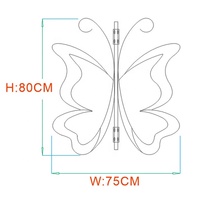 Luz de calle con Motivo de mariposa LED 2D, luces de hadas de Navidad, luz de poste para exteriores para decoración de parque cuadrado
