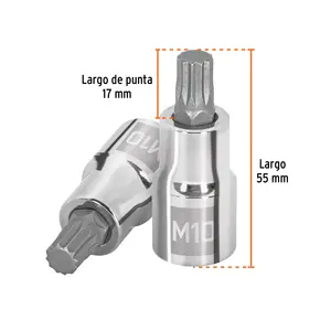 Juego de llaves de vaso de punta corta BOX 6 M10 Bristol, accionamiento de 1/2 pulgada, TRUPER - Product Image 3