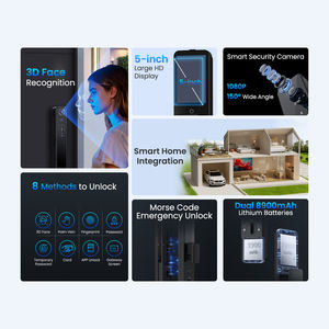 กุญแจล็อคประตูดิจิตอล GIRIER Tuya พร้อมกล้อง ระบบสแกนใบหน้า 3 มิติ ลายนิ้วมือ รหัสผ่าน WiFi สมาร์ทล็อค - Product Image 2