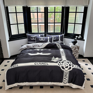 Parure de lit 4 pièces <span class=keywords><strong>en</strong></span> <span class=keywords><strong>soie</strong></span> lavée douce <span class=keywords><strong>et</strong></span> respirante, motif animalier, toutes saisons, pour lit Queen/King, avec housse de couette, <span class=keywords><strong>drap</strong></span>-housse <span class=keywords><strong>et</strong></span> taies <span class=keywords><strong>d</strong></span>'<span class=keywords><strong>oreiller</strong></span> - Product Image 1