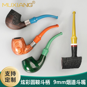 Muxiang 9mm Straight Acrylic Mouthpiece Reusable Cigarette Pipe Accessory Colorful Handle - Product Image 4