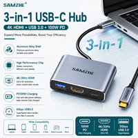 SAMZHE Typ-C zu 4K HDMI Erweiterungsdock HD-Konverter Adapter USB3.0 PD100W 3-in-1 Übertragungsdock für iPhone Laptop iPad Projektor