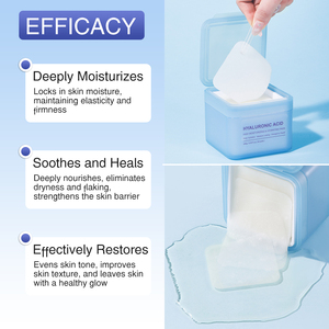 Lingettes hydratantes à l'acide hyaluronique IREV, marque privée, 80 lingettes pour le soin quotidien de la peau, lingettes en coton OEM. - Product Image 5