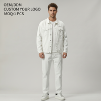 Ensemble de tenue en jean personnalisé OEM, style vintage délavé, élastique, confortable, résistant à la décoloration, tendance, pour homme, pour un look streetwear
