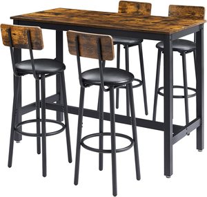 Ensemble <span class=keywords><strong>de</strong></span> table <span class=keywords><strong>de</strong></span> <span class=keywords><strong>bar</strong></span> avec <span class=keywords><strong>4</strong></span> tabourets <span class=keywords><strong>de</strong></span> <span class=keywords><strong>bar</strong></span> ronds, table <span class=keywords><strong>de</strong></span> <span class=keywords><strong>bar</strong></span> moderne et tabourets, ensemble <span class=keywords><strong>de</strong></span> salle à manger <span class=keywords><strong>de</strong></span> comptoir, table <span class=keywords><strong>de</strong></span> cuisine et chaises pour <span class=keywords><strong>4</strong></span> - Product Image 5