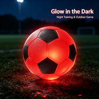 Ballon de football LED lumineux écologique taille 5, fabriqué en usine, qui brille dans le noir, avec logo personnalisé, OEM ODM, pour entraînement sportif nocturne