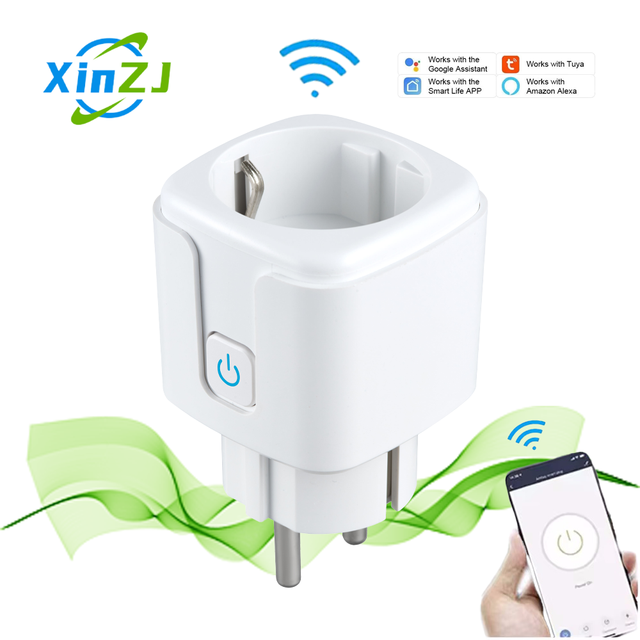 XZJ EU Tuya Wifi Smart Plug Socket ABS Mobile Electrical Plug 10A/16A Rated Current