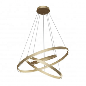 Simig illuminazione moderna di lusso in acrilico lampada ad anello d'oro a spirale lampada a sospensione a doppia altezza <span class=keywords><strong>lampadario</strong></span> da soggiorno - Product Image 1