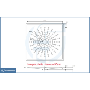 Piatto Doccia a Livello del Pavimento 80x80cm in Resina di Vetro, Attrezzatura di Sicurezza per il Bagno - Product Image 2