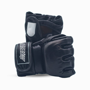 Individuelles Logo 12 oz Kunstleder Muay Thai MMA Boxhandschuhe Wasserdicht Klettverschluss Halbfinger-Design - Product Image 1