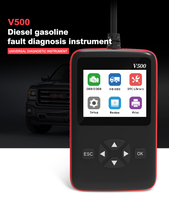 Herramienta de Diagnóstico V500 OBD-II CAN, Escáner de Automóviles con Luz de Verificación del Motor, Máquina de Diagnóstico de Vehículos con Datos en Tiempo Real para Todos los Autos