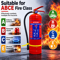 Extincteur portable en poudre sèche ABC de 6,4 kg en acier au carbone MENGJAING FIRE MFABCE4 à déclenchement en 15 secondes pour la cuisine – Sécurité familiale