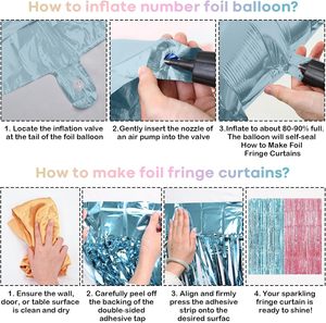 Set de Decoración con Globos para Fiesta de Revelación de Género, Globos de Látex Rosa, Azul y Dorado, Banner '<span class=keywords><strong>Oh</strong></span> Baby', Adorno para Pastel de Niño o Niña, Cortina de Flecos - Product Image 4