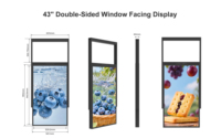 Pantalla Digital para Señalización, Doble Cara, Colgante, 2500 Nits, Alto Brillo, Interior, 43 Pulgadas, Pantalla LCD para Publicidad en Tiendas, Menú Digital