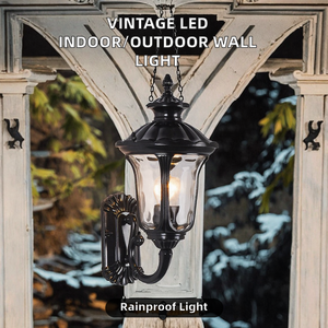 High Quality Square Modern Indoor/Outdoor LED Wall Light Waterproof Tempered Glass Diffuser Antiqued Vintage Garden Lamp - Product Image 2