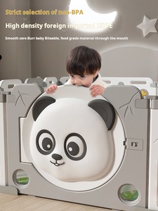 Parc de jeu pliable pour enfants Panda en HDPE, barrière de sécurité écologique pour bébé, enclos d'activités intérieur, clôture pliable pour tout-petits - Product Image 5