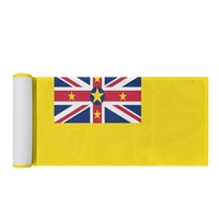 Chemin de table en polyester personnalisé avec drapeau de Niue, idéal pour table à manger, table console, pour la décoration de la maison et des banquets