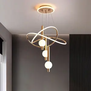 Ouro nórdico preto branco teto lustre moderno LED luz pendente para cozinha ilha sala de jantar sala de estar ou restaur