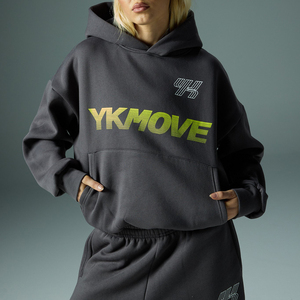 Conjunto Deportivo Informal de Felpa Gruesa de Primera Calidad con Estampado Personalizado, Sudadera con Capucha y Pantalones Jogger de Corte Regular, Conjunto de 2 Piezas - Product Image 4