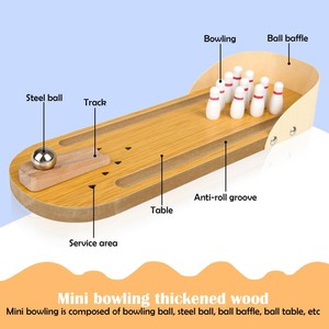 Mini-<span class=keywords><strong>jeu</strong></span> <span class=keywords><strong>de</strong></span> bowling <span class=keywords><strong>de</strong></span> table en bois pour le plaisir à la maison ou au bureau, <span class=keywords><strong>jeu</strong></span> <span class=keywords><strong>de</strong></span> bureau et cadeaux amusants pour collègues - Product Image 4