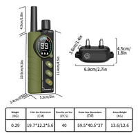 Collier de dressage pour chien à distance, en plastique, étanche IPX7, 3 canaux, rechargeable, pour l'entraînement d'obéissance des chiens en extérieur