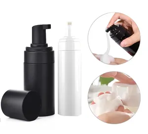 Garrafa de bomba de sabão para as mãos PET preto fosco personalizável para máscaras faciais e shampoo impressão de logotipo personalizado