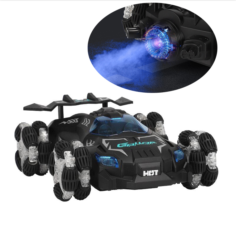 Flytec C9007 2.4G Spray Stunt Remote Control Car With Led Light Kids Electric Car Radio Control Toy Racing Mini Gas Drift RC Car