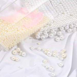 Cuentas de perlas de imitación de plástico sueltas ABS de alta calidad al por mayor sin agujero para la decoración de prendas - Product Image 5