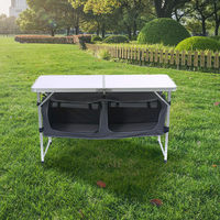 Table de camping pliable en aluminium à hauteur réglable, table de cuisine portable d'extérieur, design moderne et léger pour villa et ferme