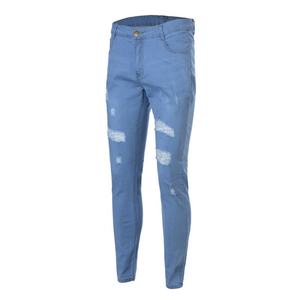 Jeans bleus slim déchirés pour hommes, vente chaude - Product Image 3