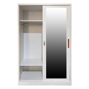 Armoire en acier sur pied avec portes coulissantes, design personnalisé, verrouillable, 2 portes, pour meubles de chambre à coucher - Product Image 3