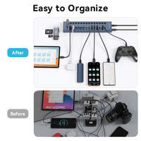 16 Port USB-C Hub 10Gbps Docking Station 8 USB-A/8 USB-C Paduan Aluminium 12V/8A Splitter Bertenaga Listrik Stok Tersedia