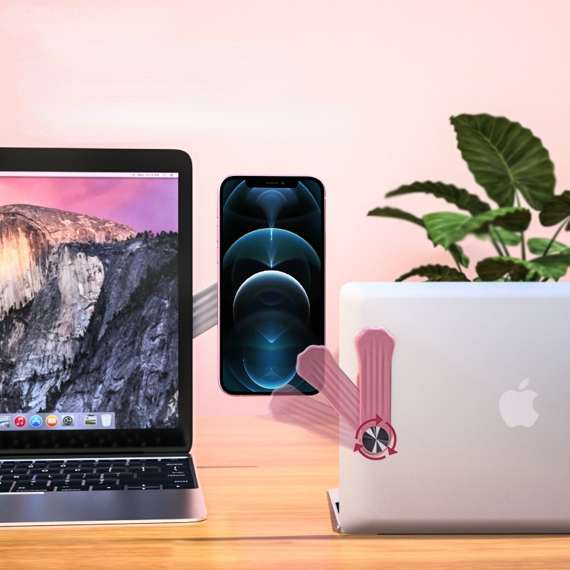 Оптовая продажа, Универсальный Регулируемый складной магнитный держатель для экрана ноутбука, подставка для сотового телефона