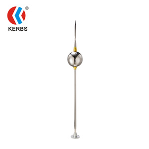 Paratonnerre KERBS en acier inoxydable 2m à pointe sphérique pour la protection des bâtiments - Product Image 1