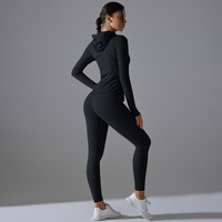 Nouvel ensemble de yoga à capuche avec fermeture éclair, vêtements de fitness haute performance, leggings rehausseurs de hanches, tenues de Pilates et de course à manches longues